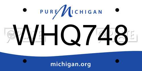 WHQ748 Michigan License Plate