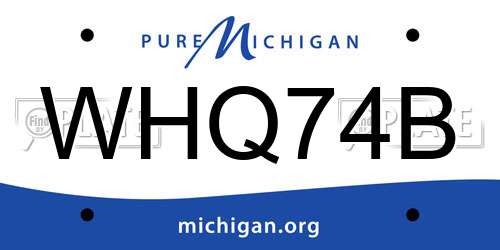 WHQ74B Michigan License Plate