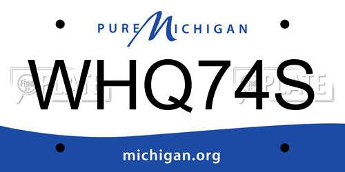WHQ74S Michigan License Plate