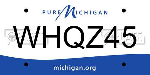 WHQZ45 Michigan License Plate