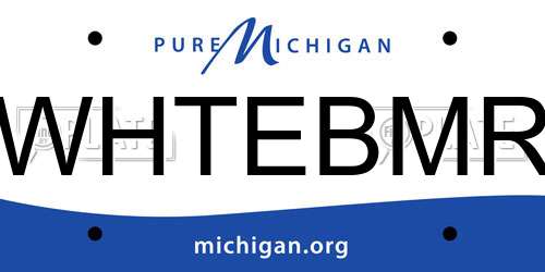 WHTEBMR Michigan License Plate