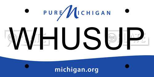 WHUSUP Michigan License Plate