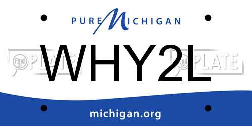 WHY2L Michigan License Plate