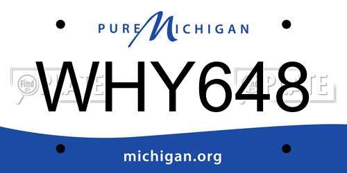 WHY648 Michigan License Plate