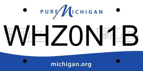 WHZ0N1B Michigan License Plate