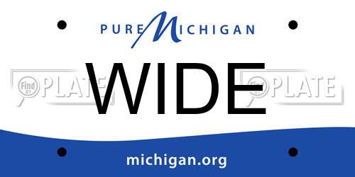 WIDE Michigan License Plate