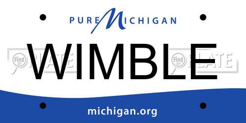 WIMBLE Michigan License Plate