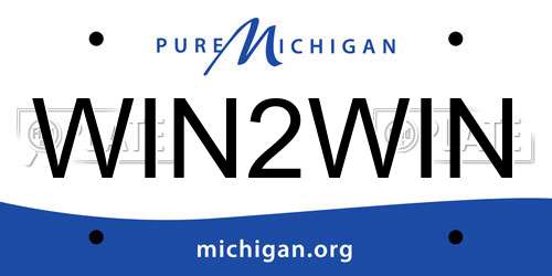 WIN2WIN Michigan License Plate