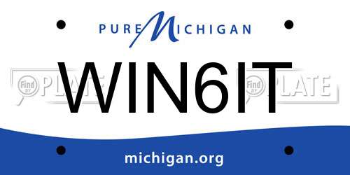 WIN6IT Michigan License Plate