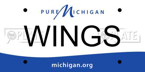 WINGS Michigan License Plate