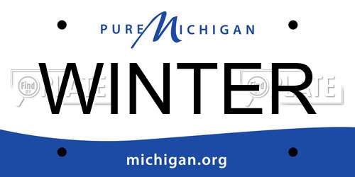 WINTER Michigan License Plate