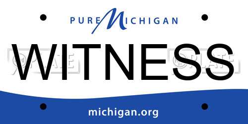 WITNESS Michigan License Plate