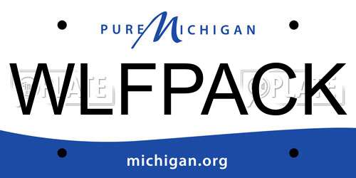 WLFPACK Michigan License Plate