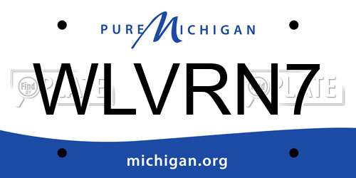 WLVRN7 Michigan License Plate