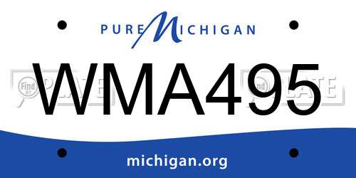 WMA495 Michigan License Plate
