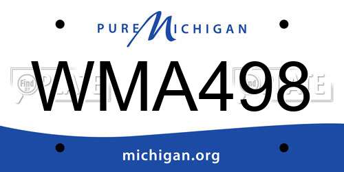 WMA498 Michigan License Plate