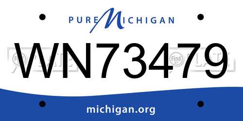 WN73479 Michigan License Plate