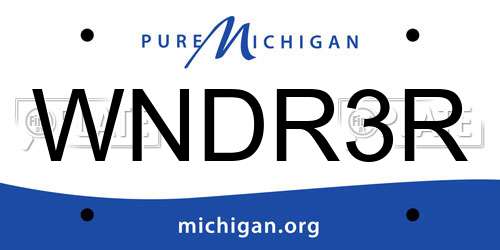 WNDR3R Michigan License Plate