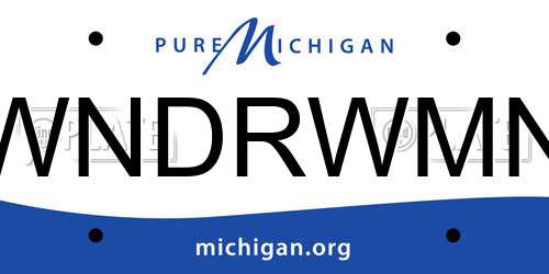 WNDRWMN Michigan License Plate