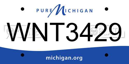 WNT3429 Michigan License Plate