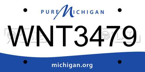 WNT3479 Michigan License Plate