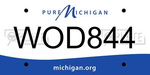 WOD844 Michigan License Plate