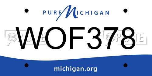 WOF378 Michigan License Plate