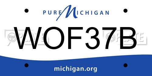 WOF37B Michigan License Plate