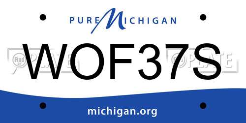 WOF37S Michigan License Plate