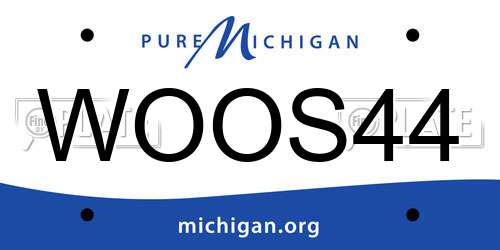 WOOS44 Michigan License Plate
