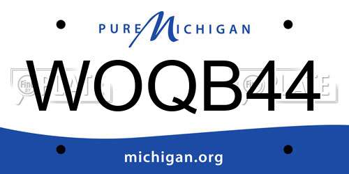 WOQB44 Michigan License Plate