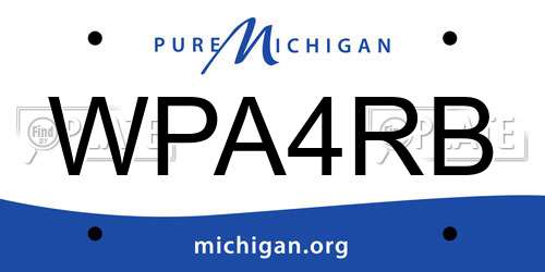 WPA4RB Michigan License Plate