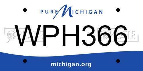 WPH366 Michigan License Plate