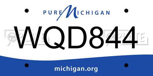 WQD844 Michigan License Plate