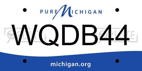 WQDB44 Michigan License Plate