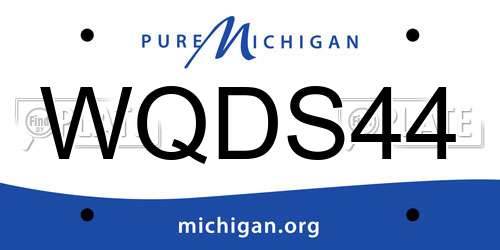 WQDS44 Michigan License Plate