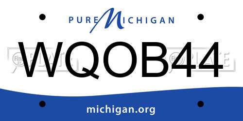 WQOB44 Michigan License Plate
