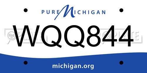 WQQ844 Michigan License Plate