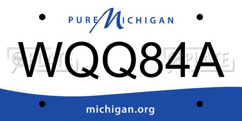 WQQ84A Michigan License Plate