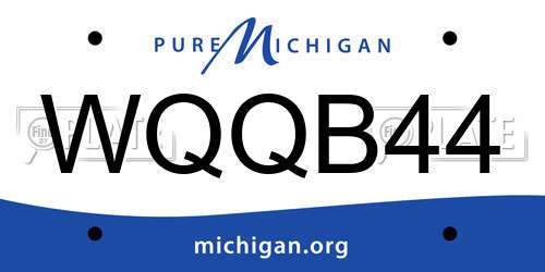 WQQB44 Michigan License Plate