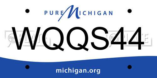 WQQS44 Michigan License Plate