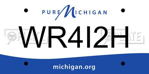 WR4I2H Michigan License Plate