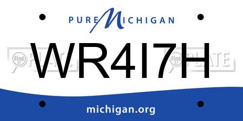 WR4I7H Michigan License Plate