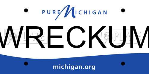 WRECKUM Michigan License Plate