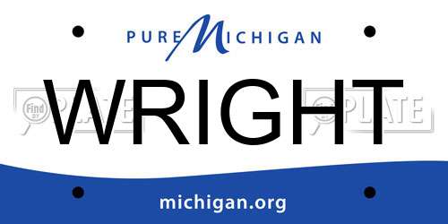 WRIGHT Michigan License Plate