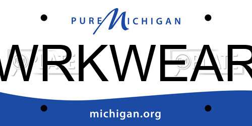 WRKWEAR Michigan License Plate