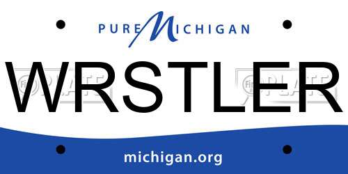 WRSTLER Michigan License Plate