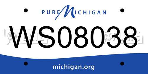 WS08038 Michigan License Plate