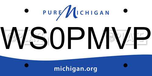 WS0PMVP Michigan License Plate