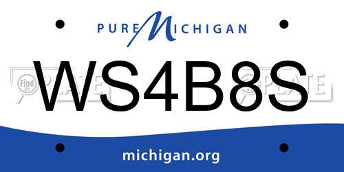 WS4B8S Michigan License Plate